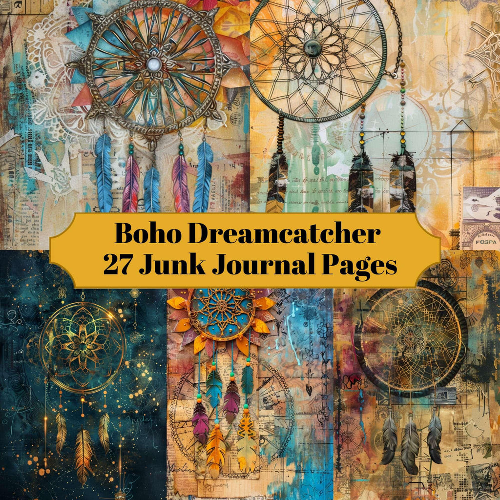  Get Free Boho Dreamcatcher Junk Journal Pages