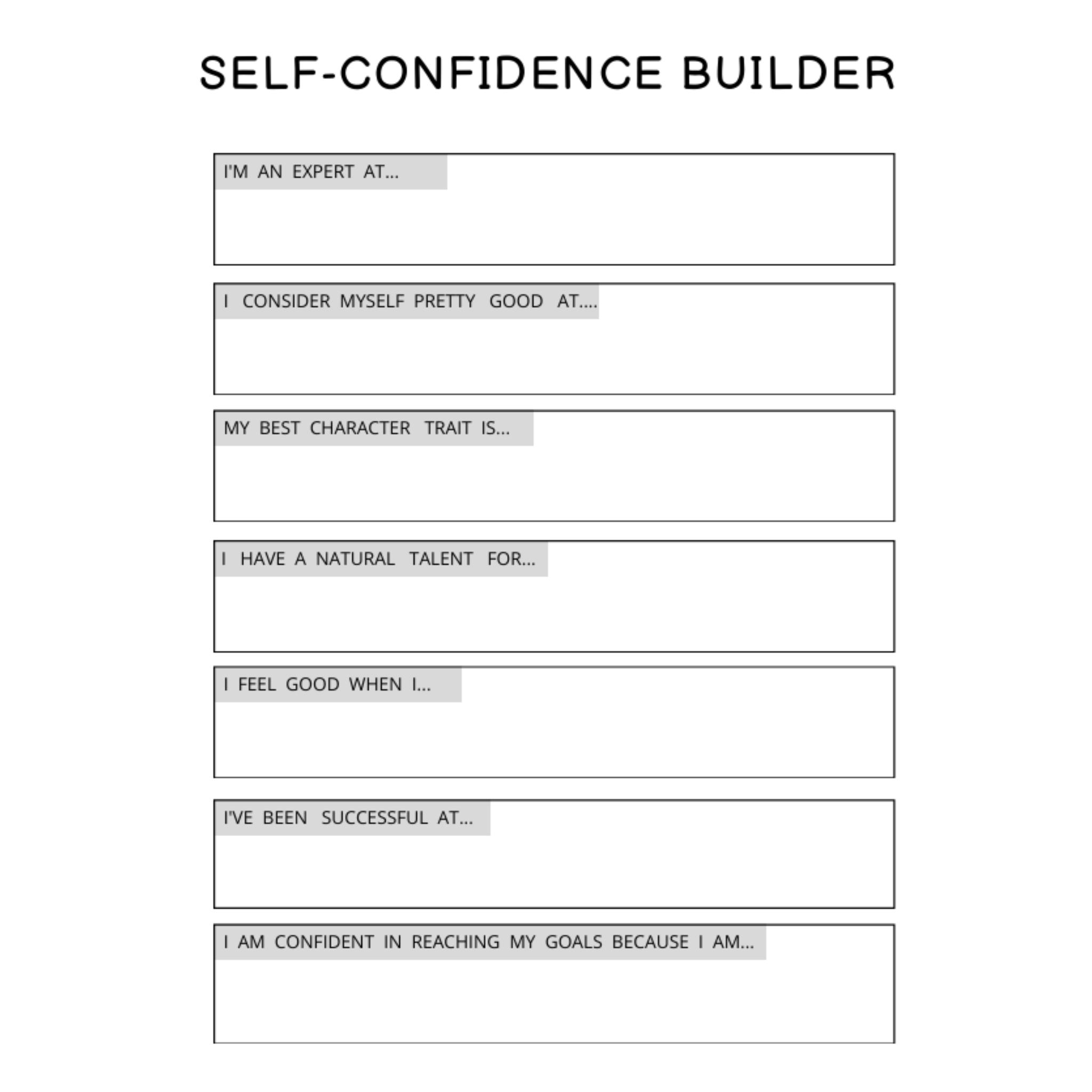Self Confidence Planner Bundle