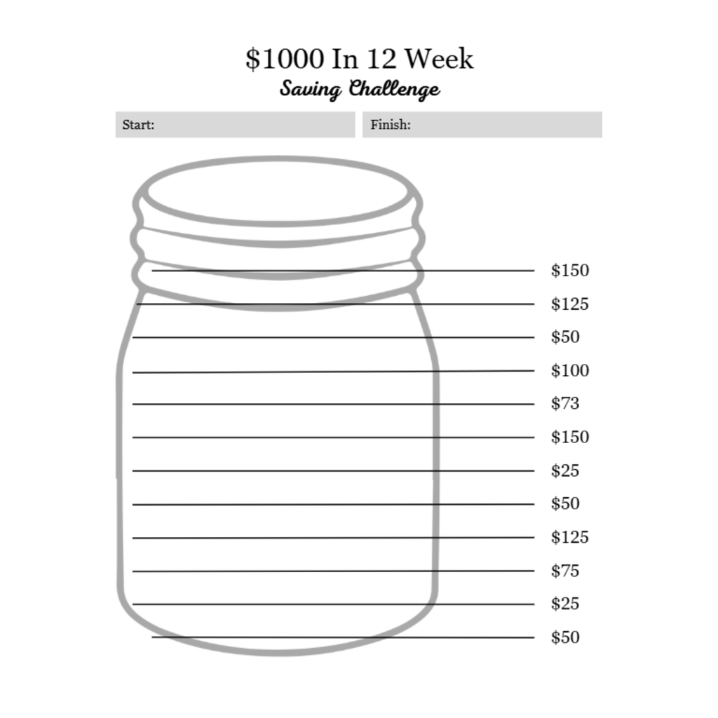 12 Weeks Saving Challenge Bundle