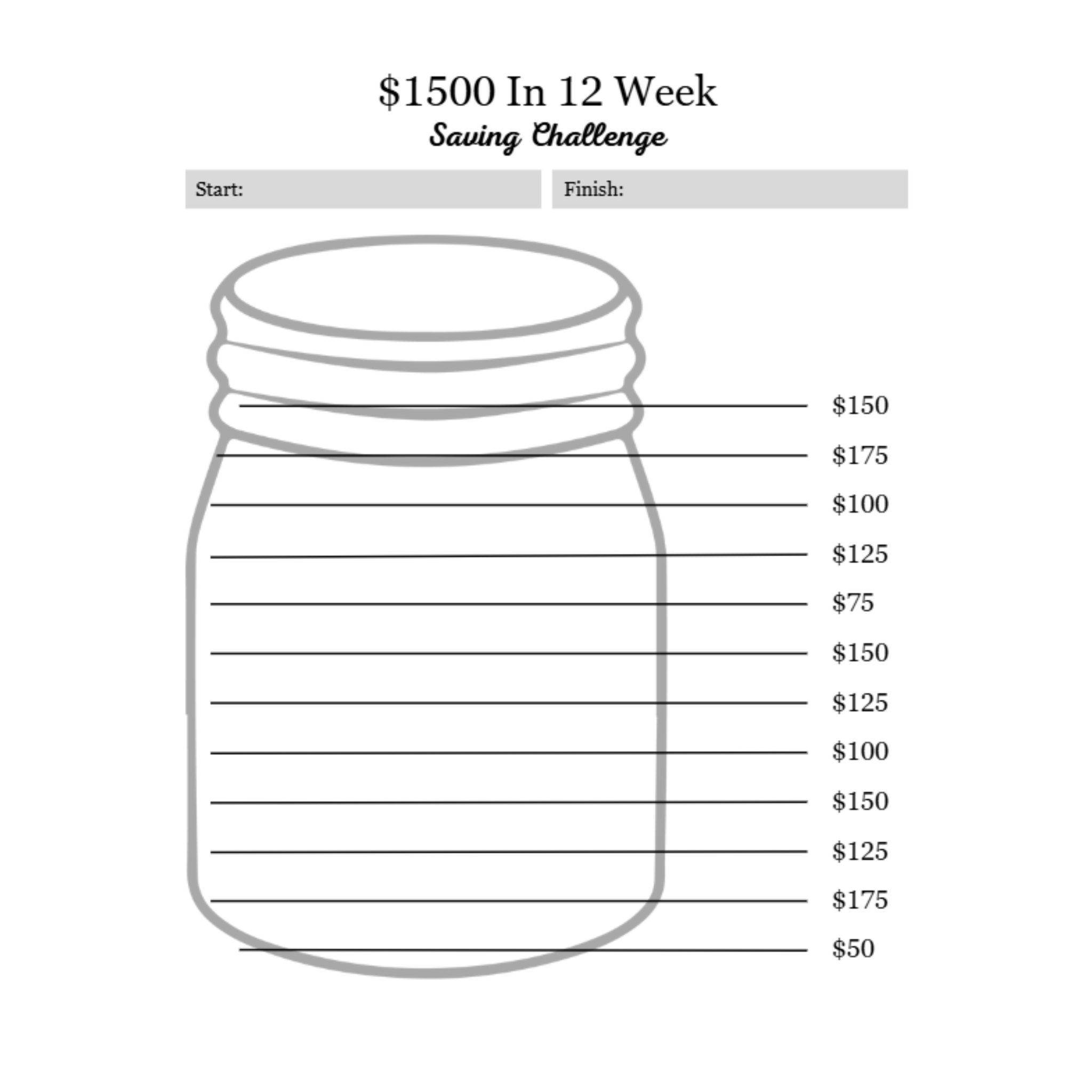 12 Weeks Saving Challenge Bundle