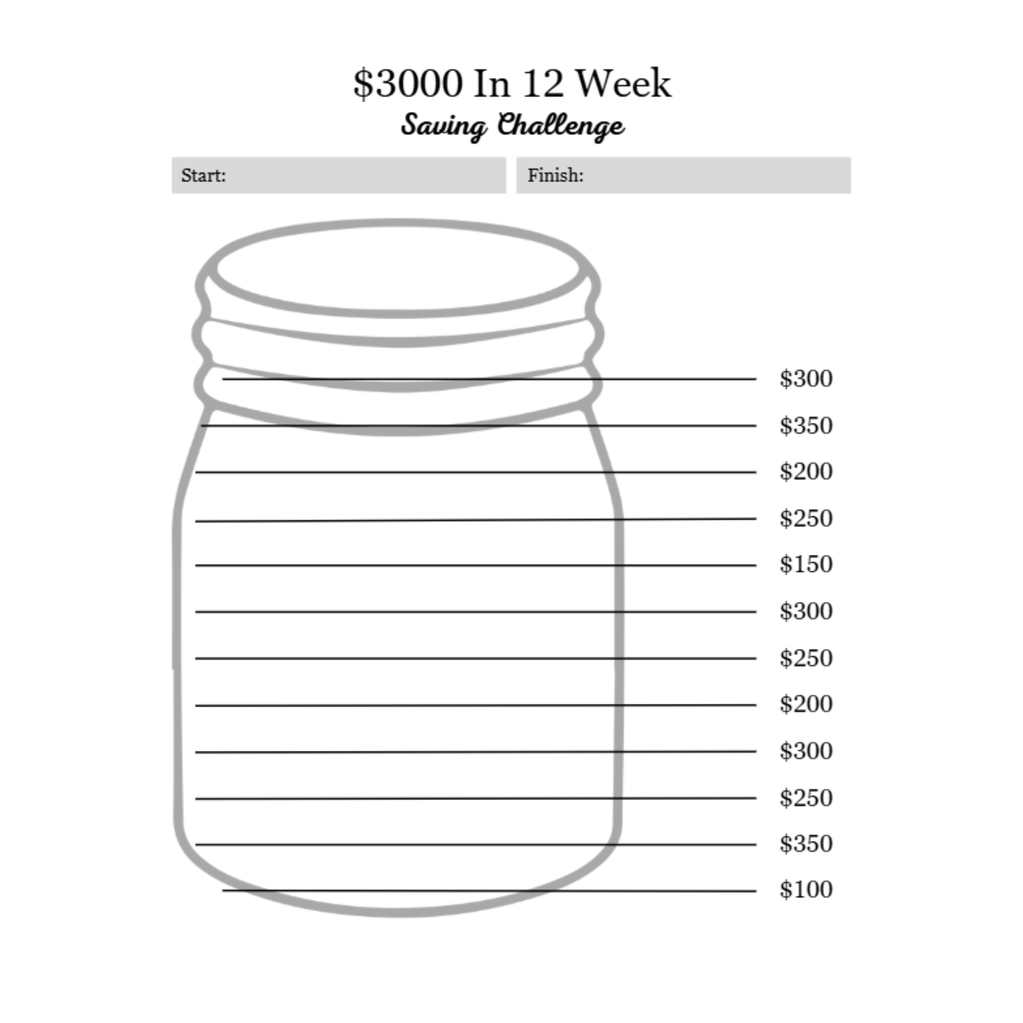 12 Weeks Saving Challenge Bundle