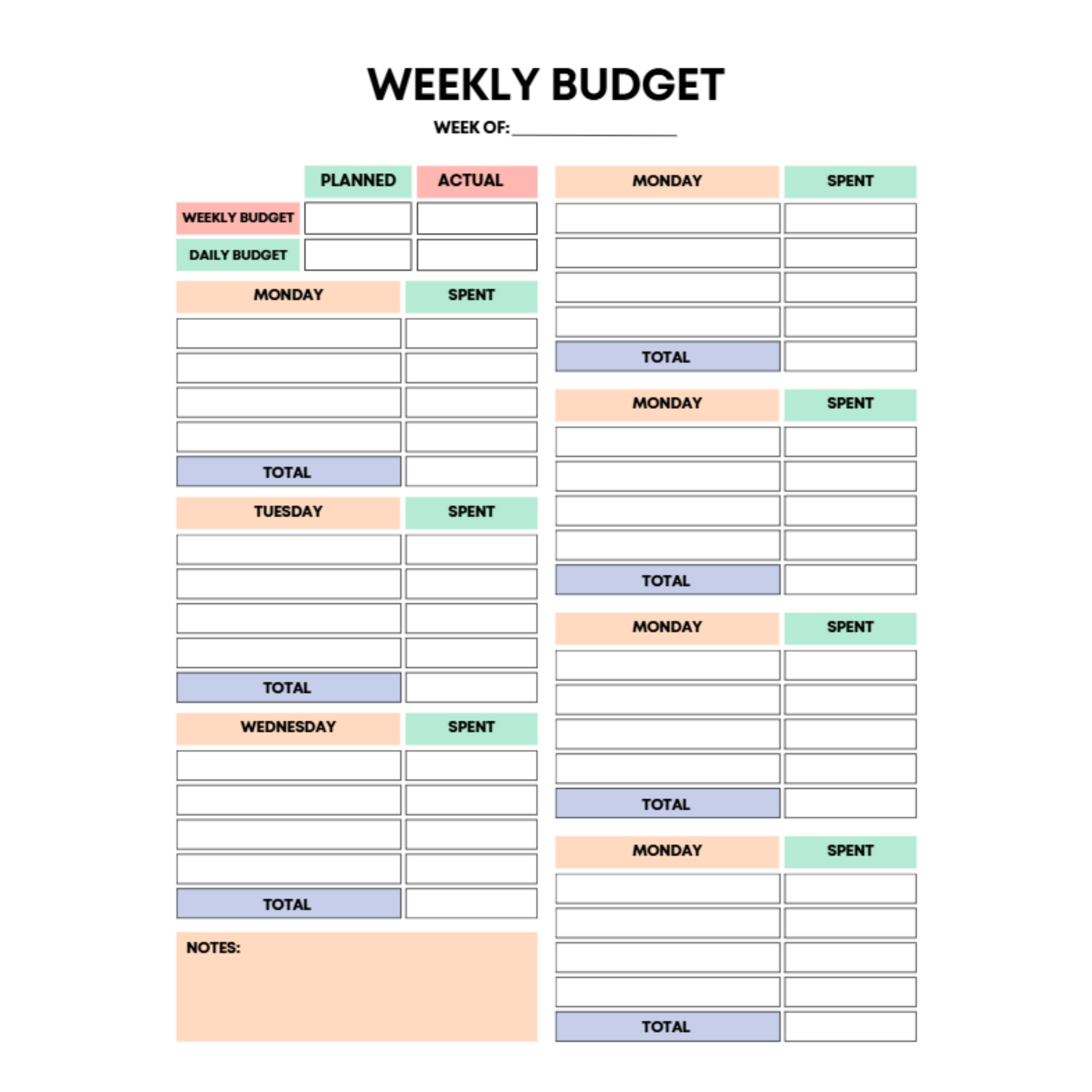Rainbow Budget Planner Bundle 14