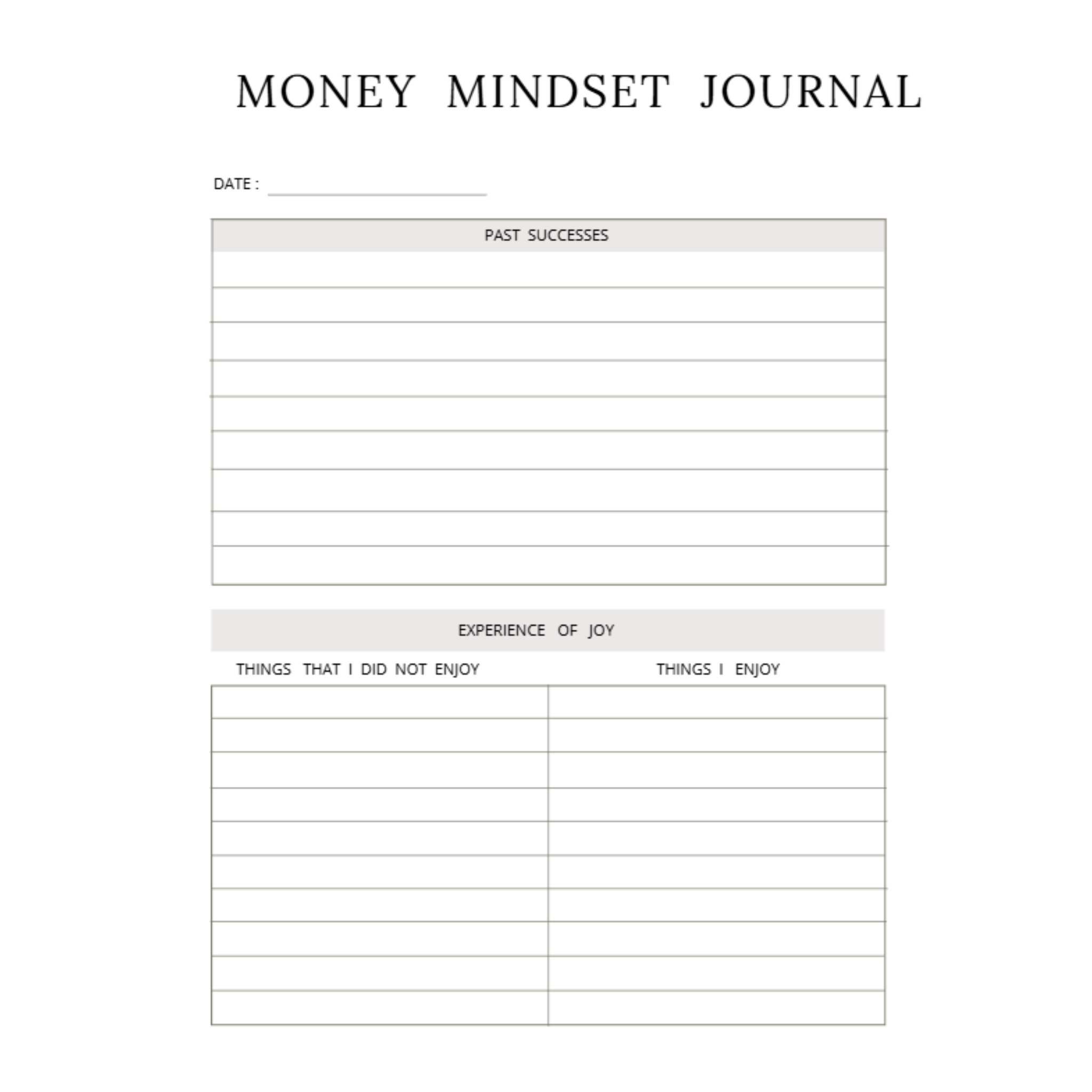 Money Mindset Journal Bundle