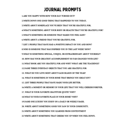 120 Gratitude Journal Prompts Bundle