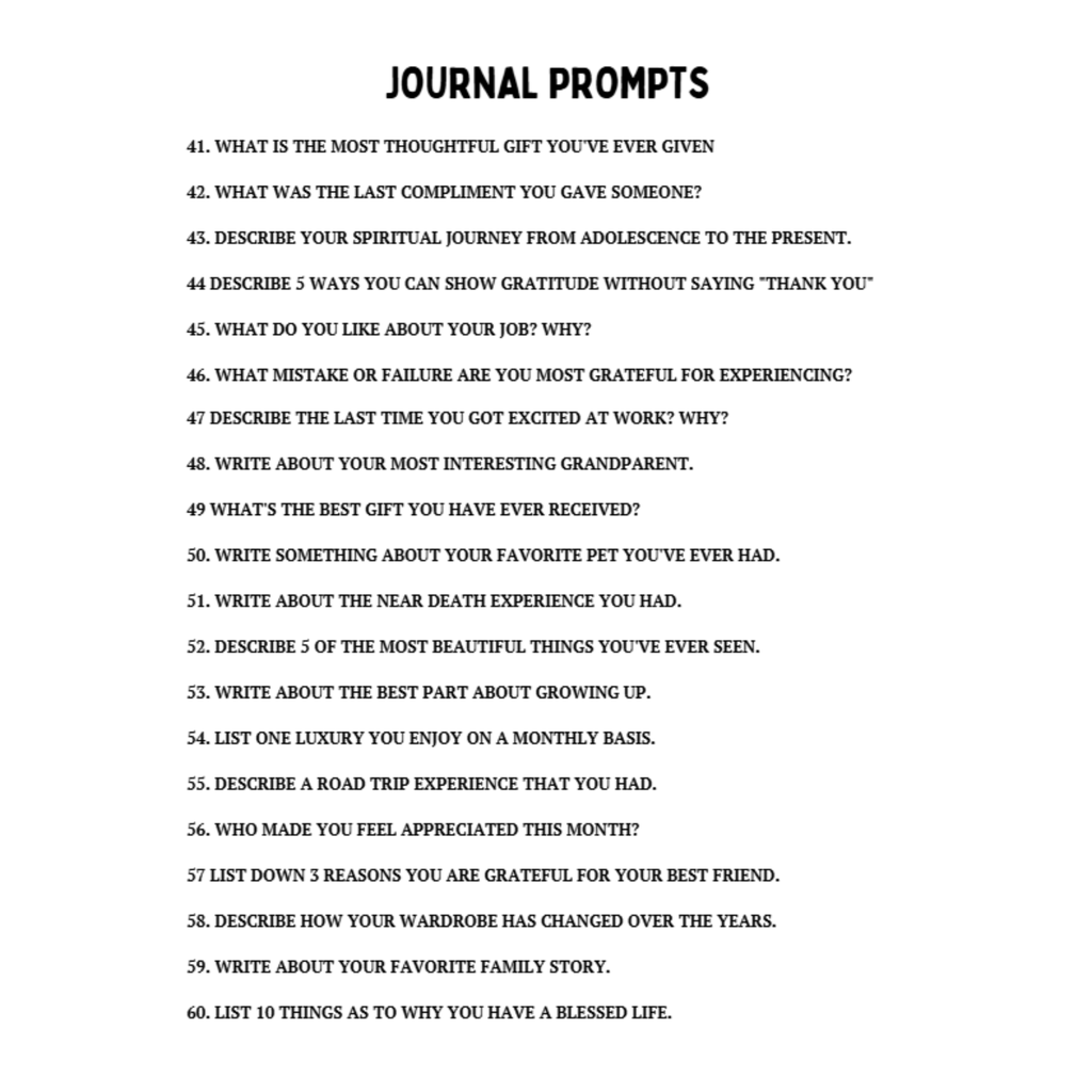 120 Gratitude Journal Prompts Bundle