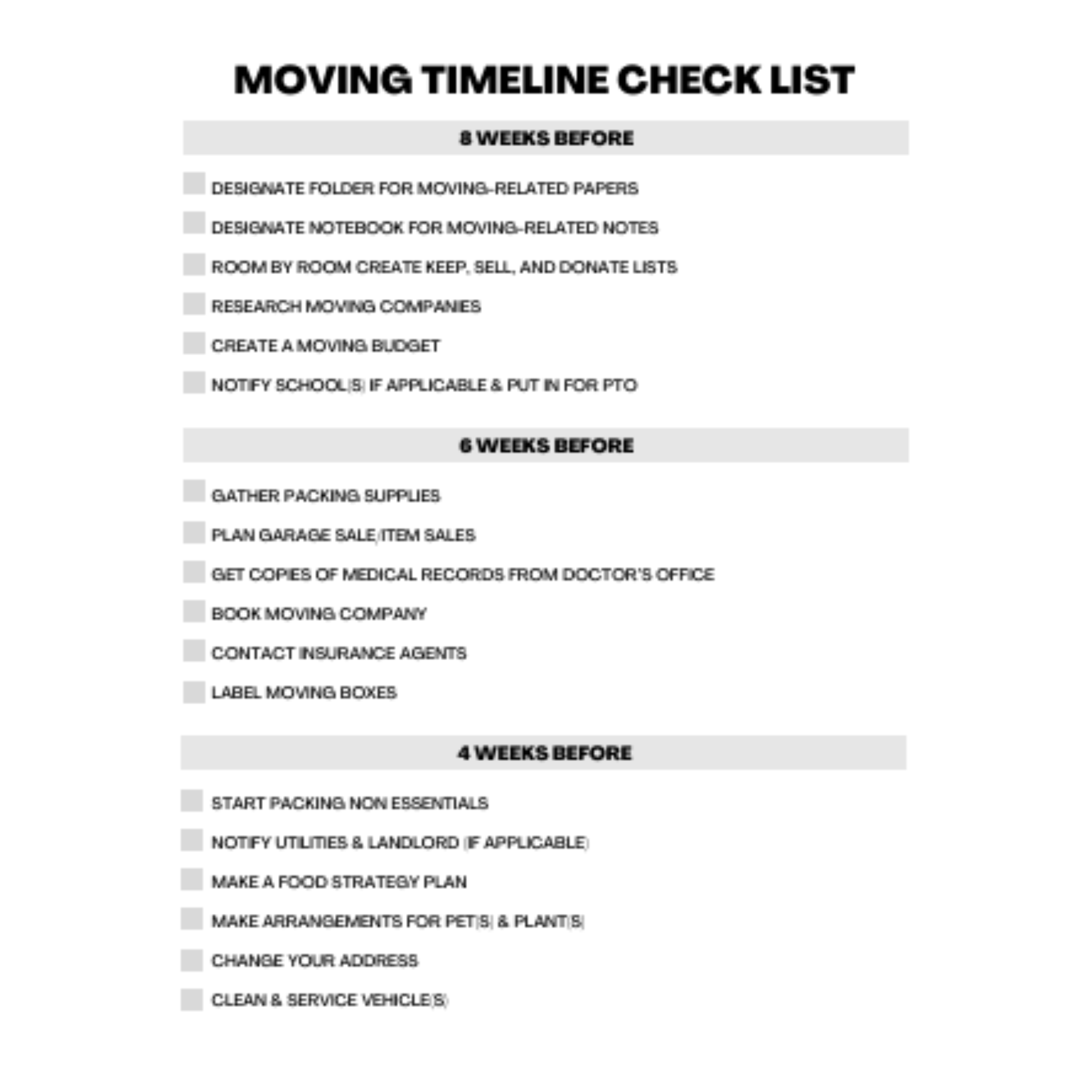 Moving Planner Bundle