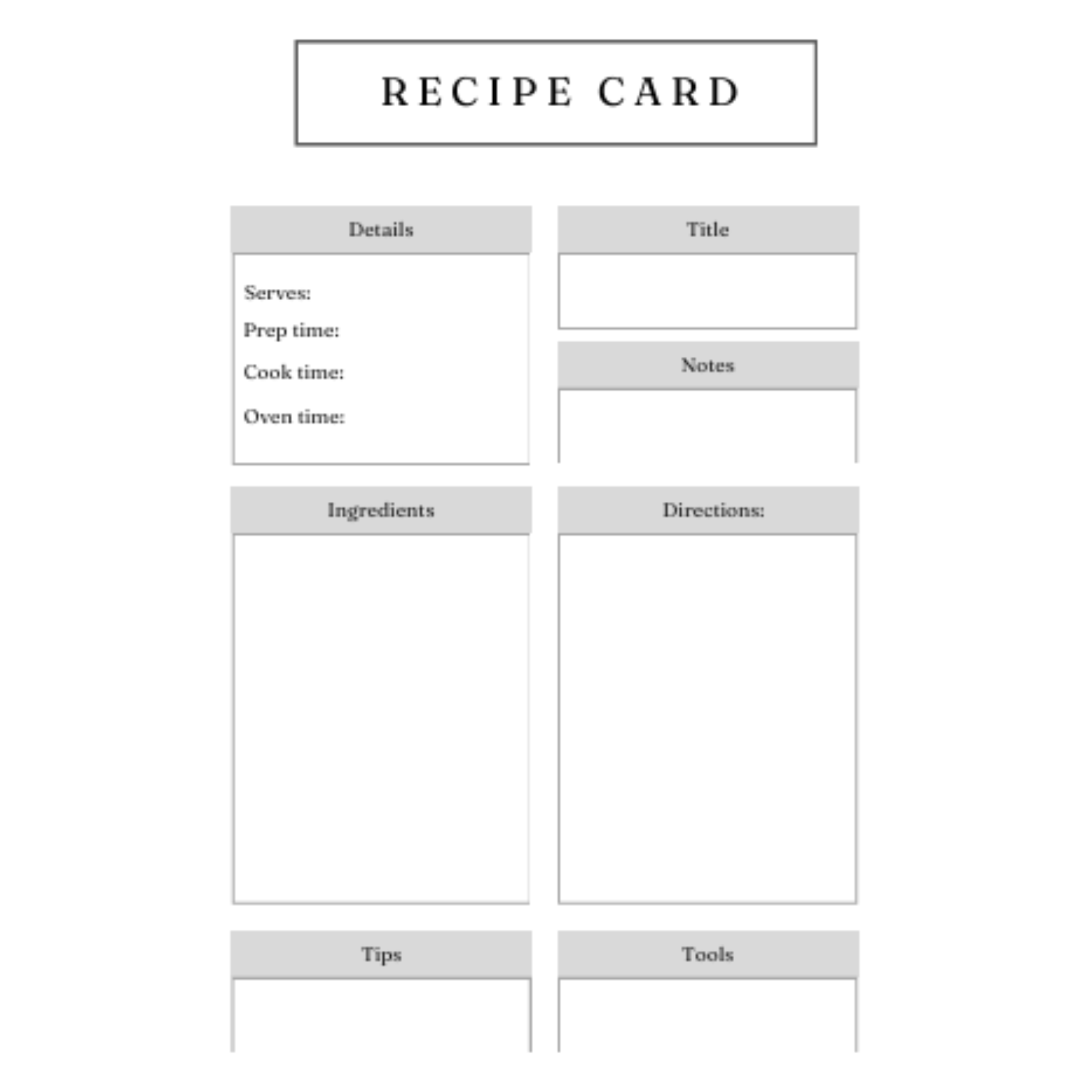 Recipe Cards Bundle