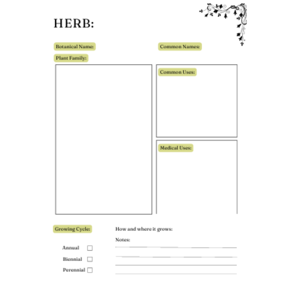 Herbs and Essential Oils Planner Bundle