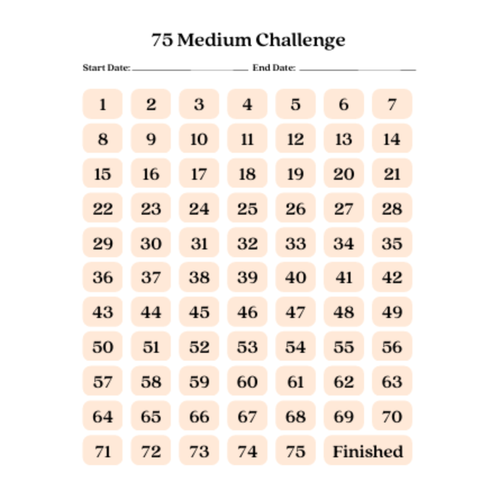 75 Medium Challenge Tracker Bundle