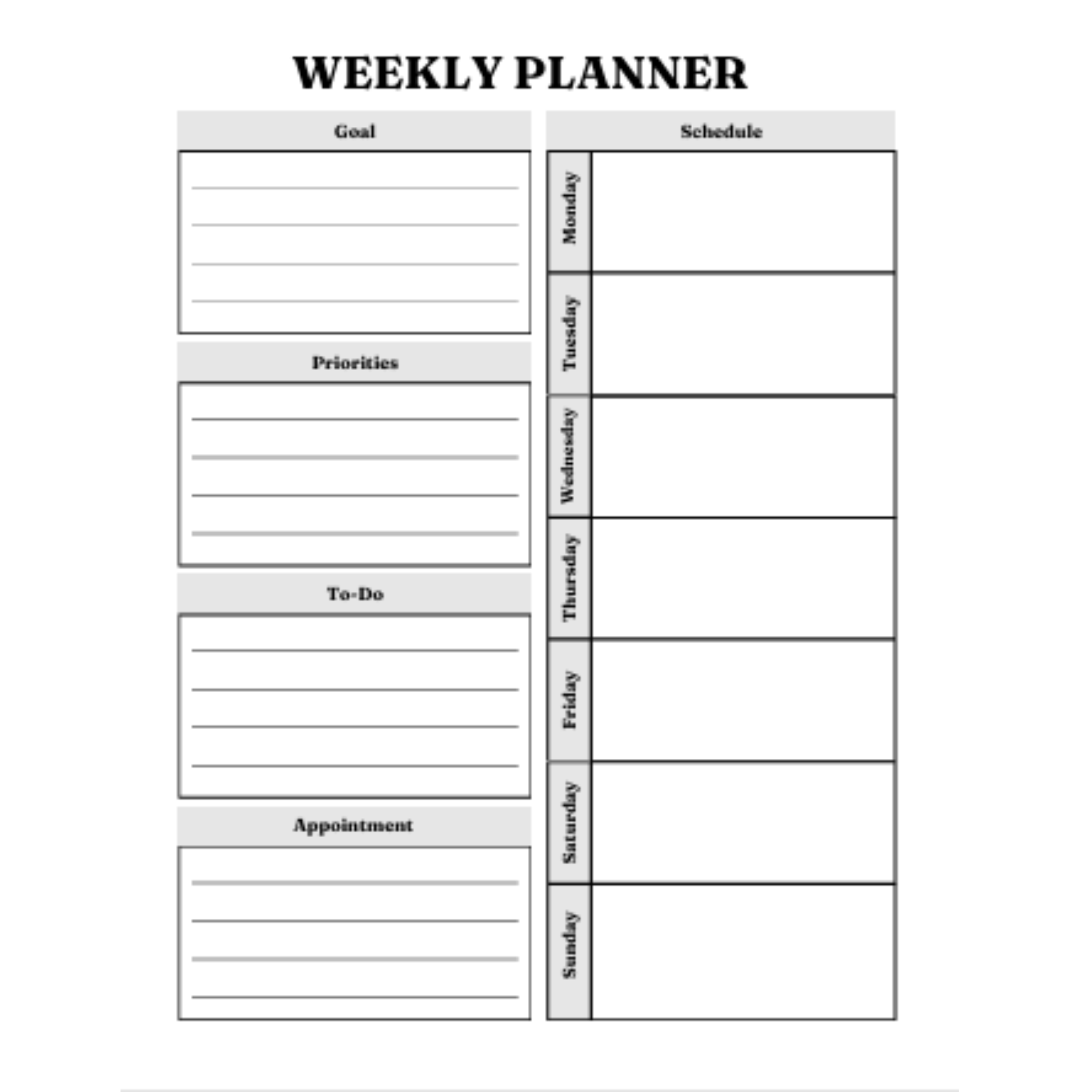 ADHD Planner Bundle with weekly planning and task management pages