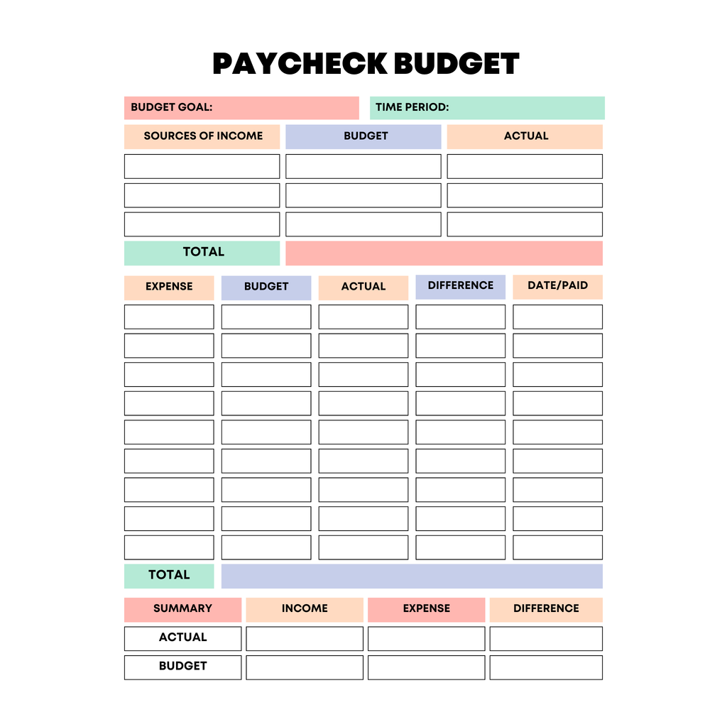 Rainbow Budget Planner Bundle