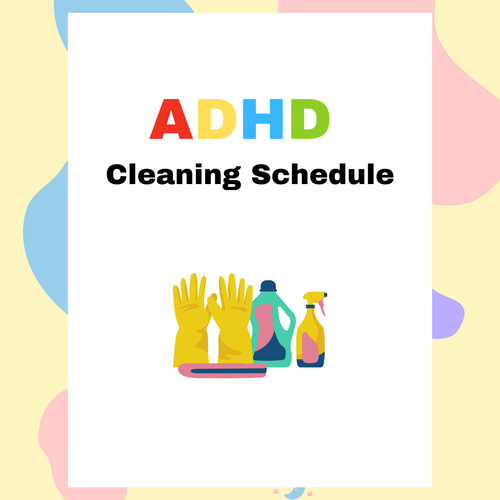 ADHD Cleaning Schedule Bundle cover with printable home cleaning planner