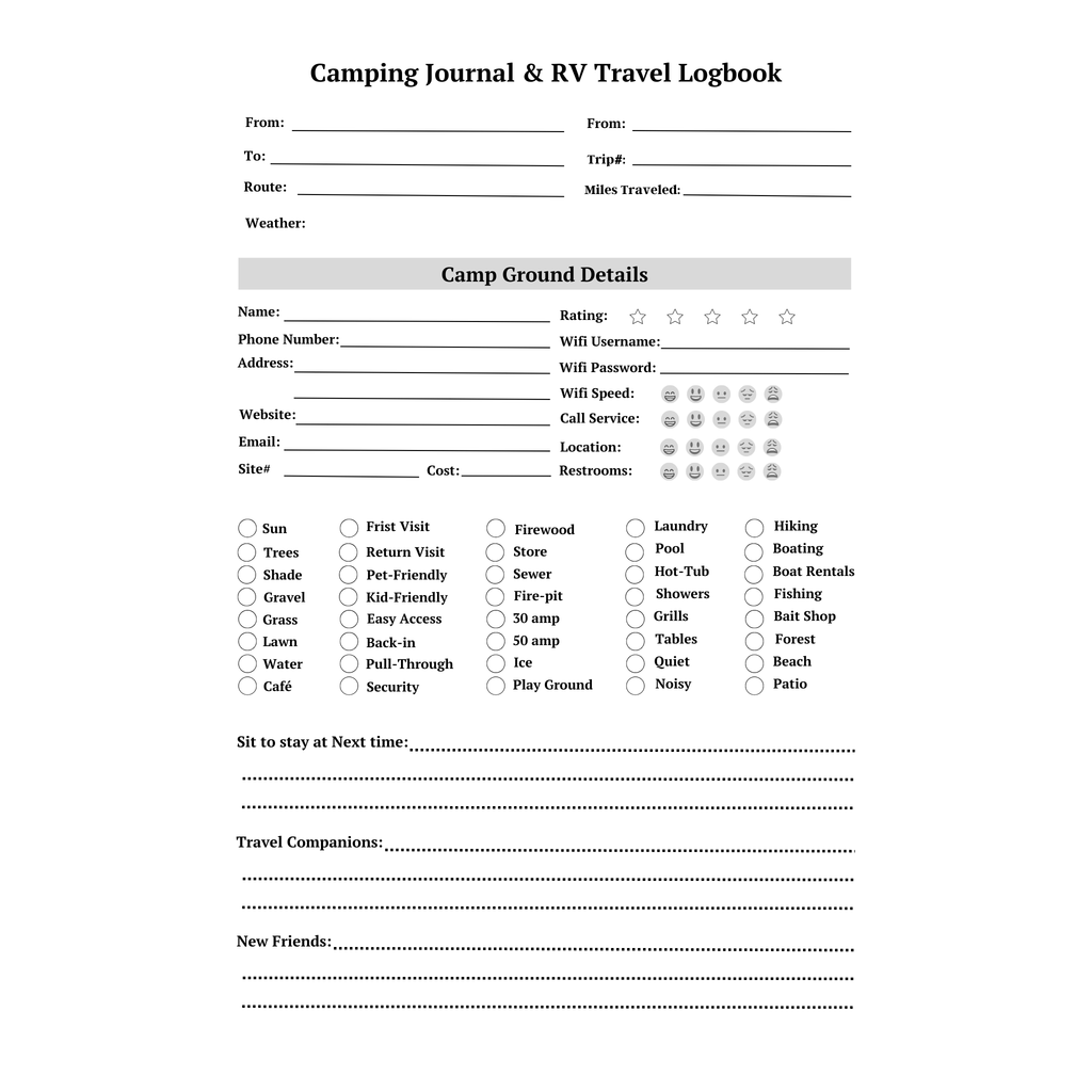Camping Journal & RV Travel Logbook Bundle