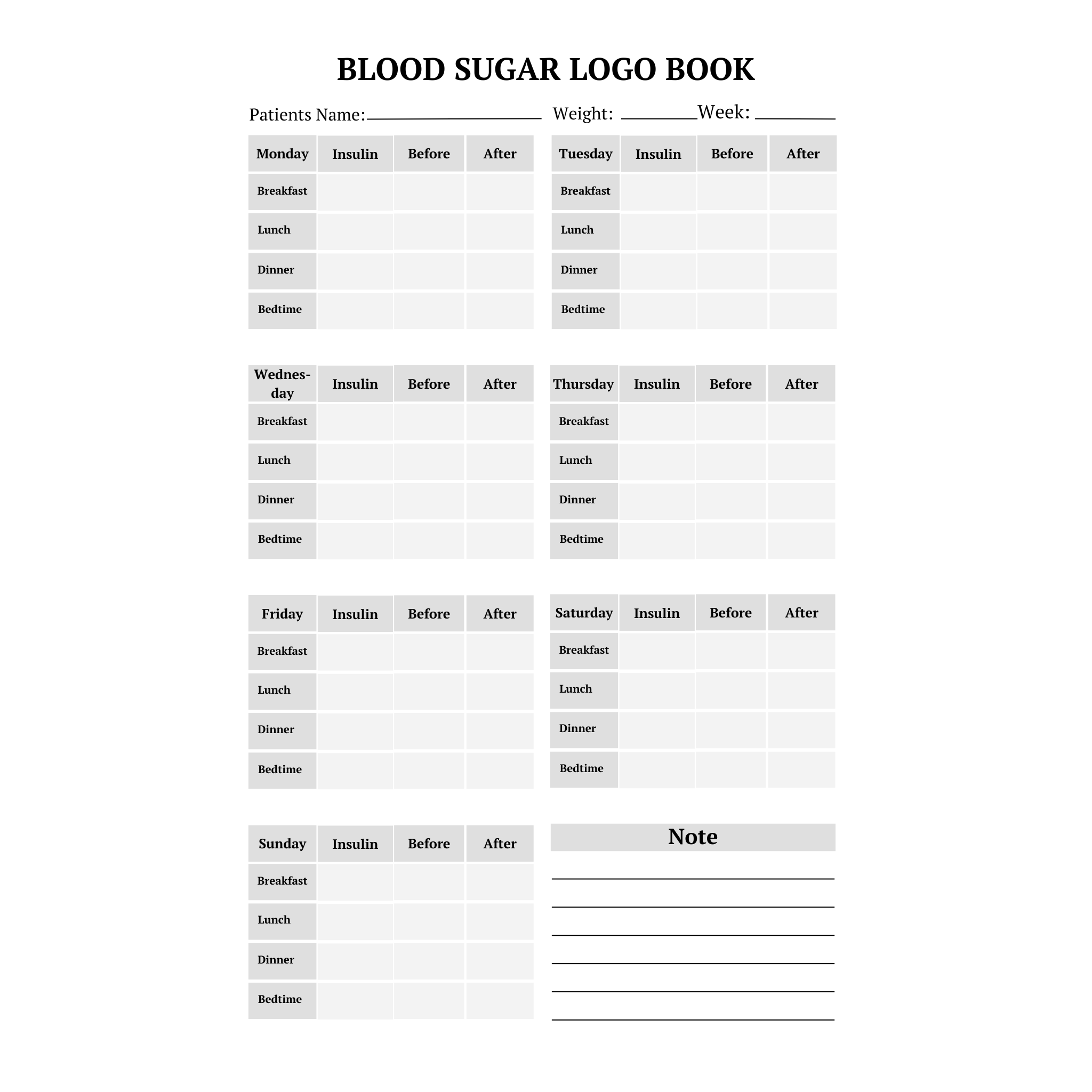 Blood Sugar Logbook Bundle