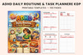 ADHD Daily Routine Task Planner cover with printable task planner pages