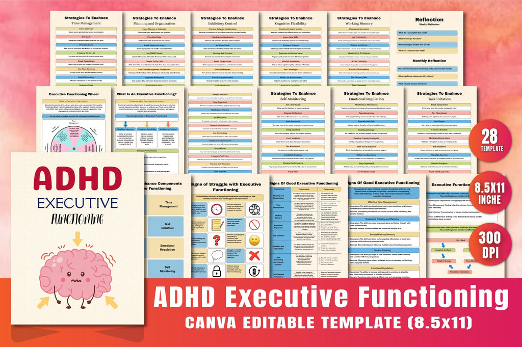 Autism Executive Functioning Planner printable digital planner cover