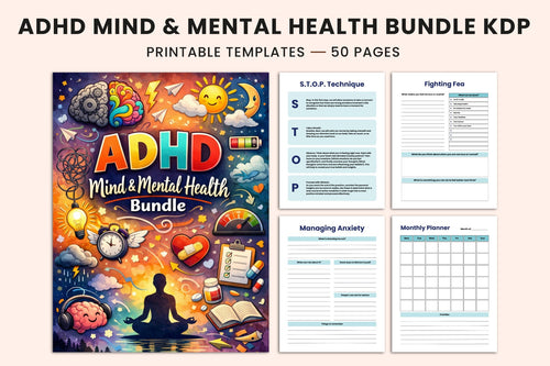 ADHD Mind Mental Health Planner printable digital planner cover