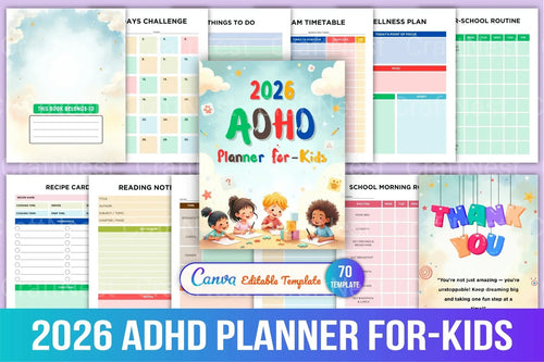 ADHD Printable Planner daily planner pages for kids with focus support