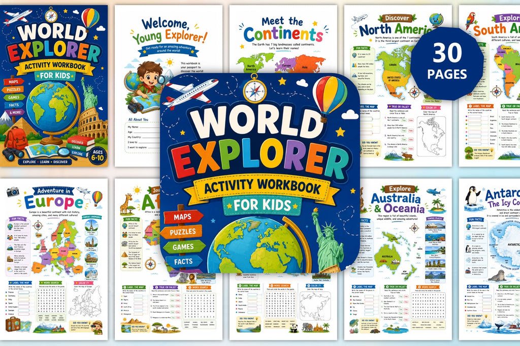 World Explorer Activity For Kids Workbook