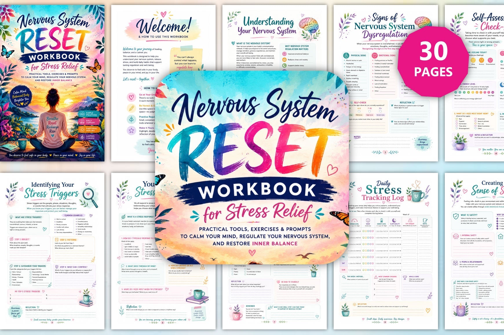 Nervous System Reset For Stress Relief Workbook