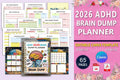 ADHD Printable Planner brain dump workbook cover preview