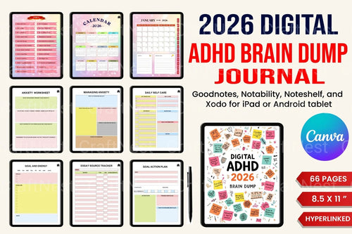 ADHD Printable Planner brain dump guide for organizing thoughts and daily tasks