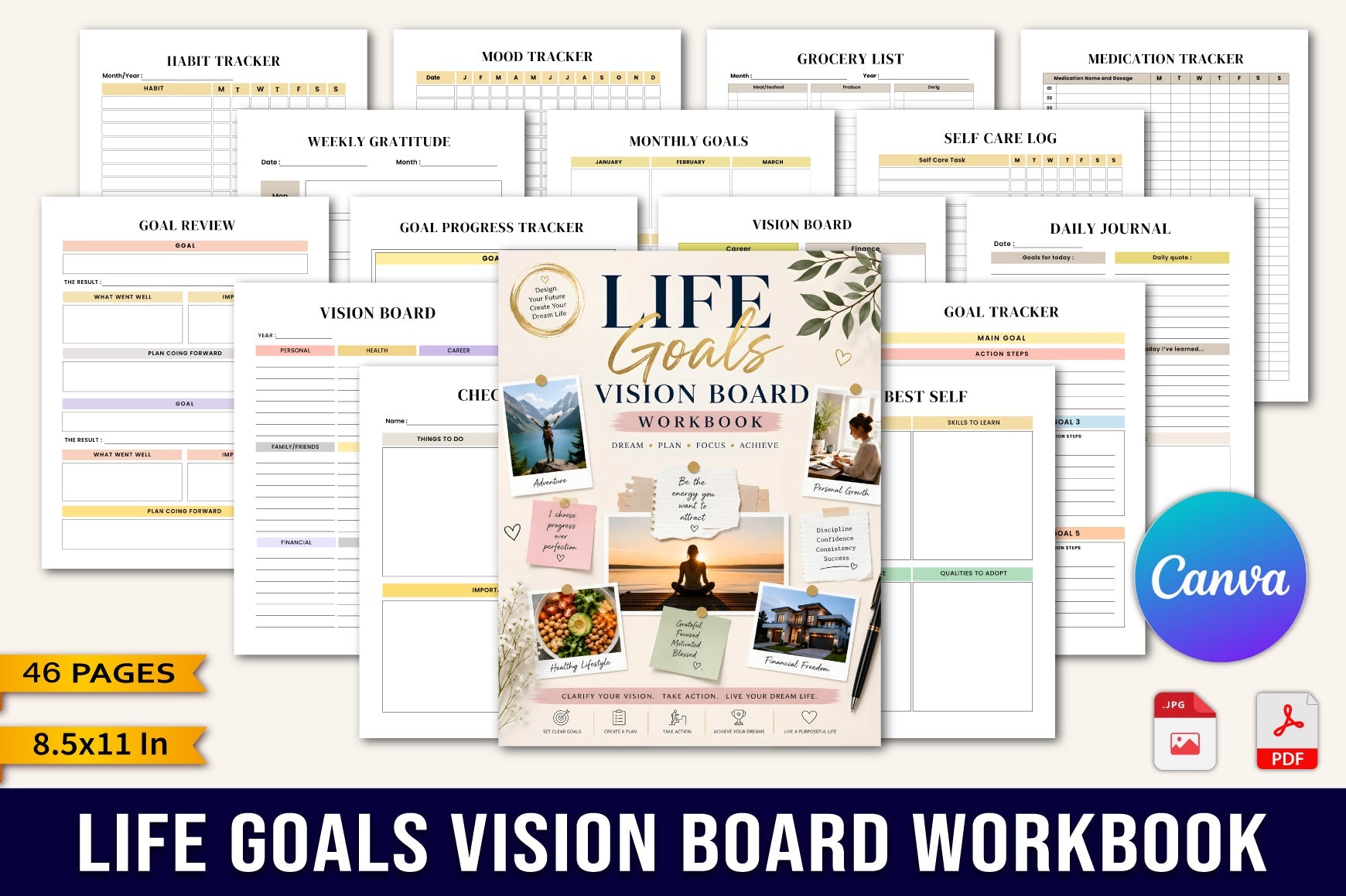 Life Goals Vision Board Workbook