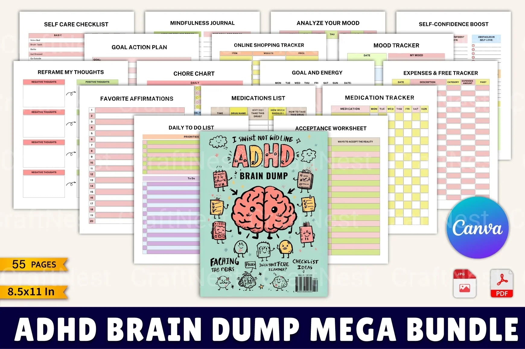 ADHD Printable Planner mega guide for productivity and organization