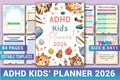 ADHD Kids Planner cover with printable planner pages for routines and organization
