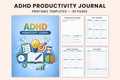 ADHD Productivity Journal printable journal cover