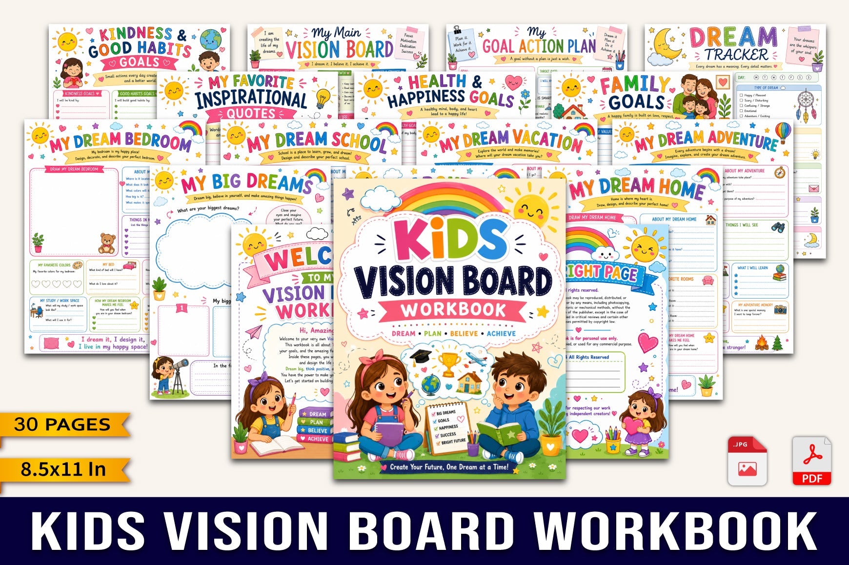 Kids Vision Board Workbook