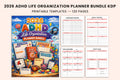 ADHD Life Organization Planner printable digital planner cover