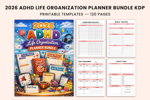 ADHD Life Organization Planner printable digital planner cover