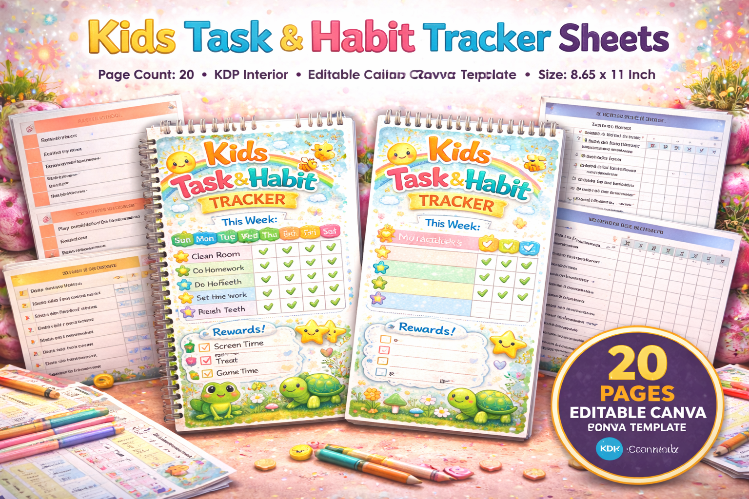 Kids Task Habit Sheets Planner