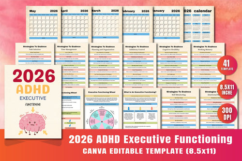 ADHD Executive Functioning Planner printable planner cover