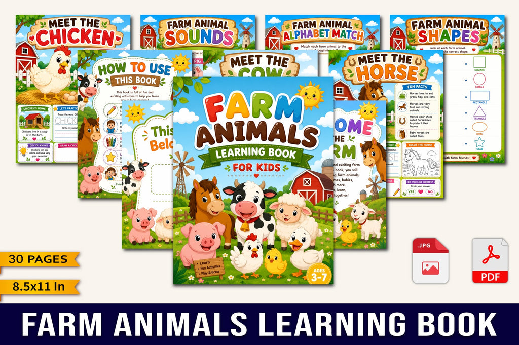 Farm Animals Learning Book