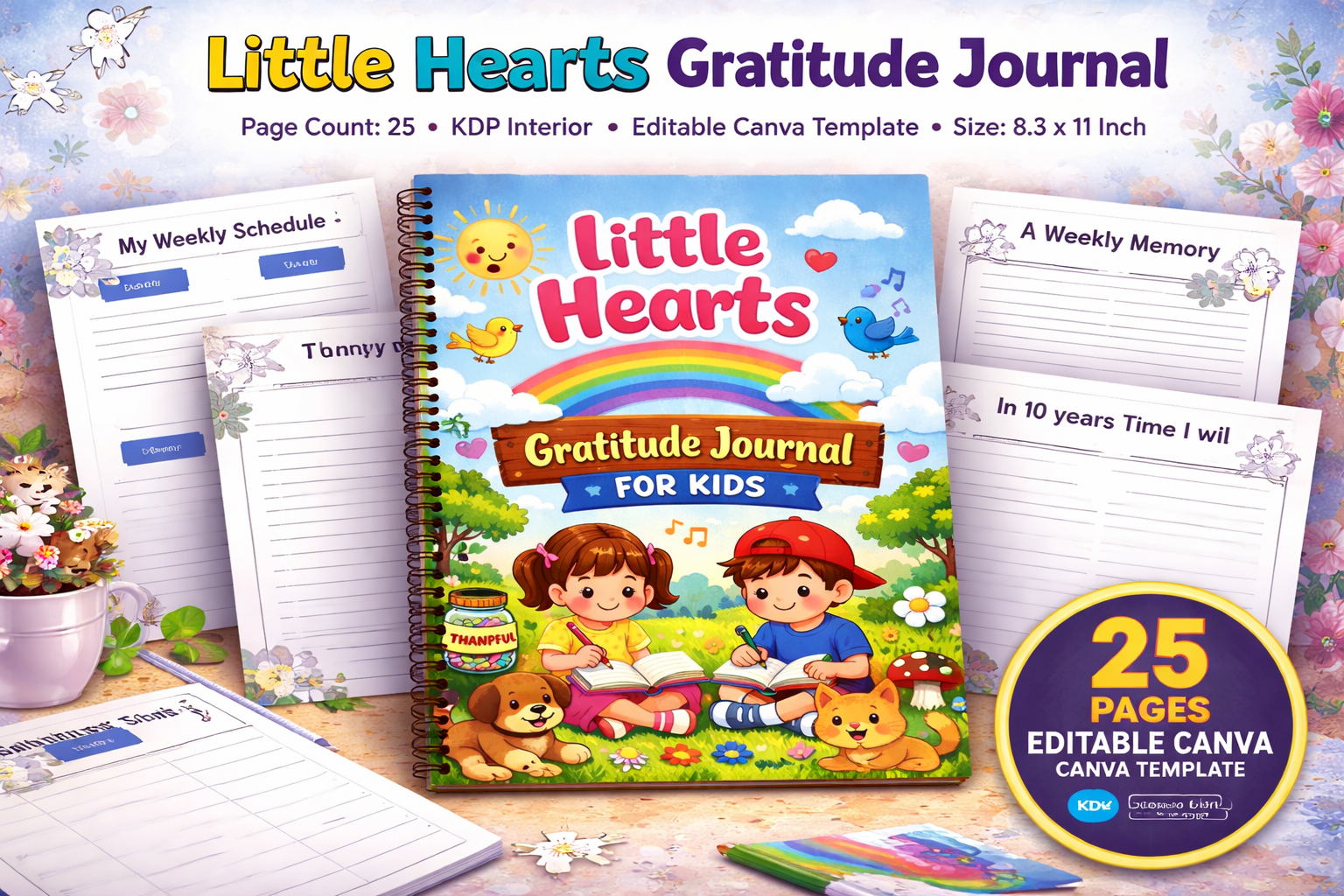 Little Hearts Gratitude Journal for Kids