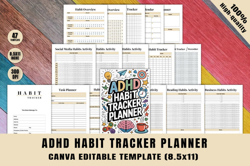 ADHD Habit Planner for Effective Organization printable planner cover