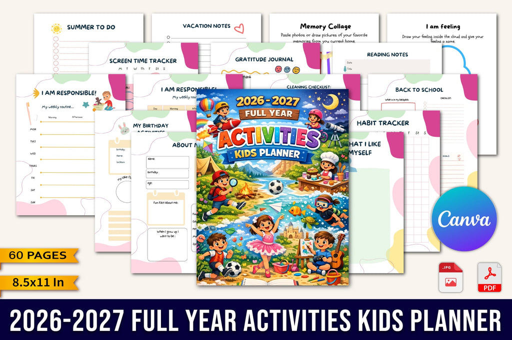 Yearly Activities Kids Planner