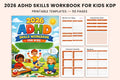 ADHD Skills Workbook for Kids cover with printable learning activities