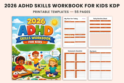 ADHD Skills Workbook for Kids cover with printable learning activities