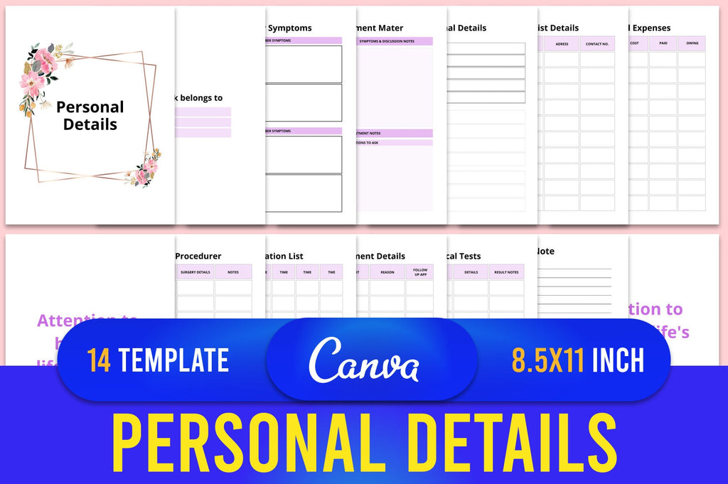 Personal Details Planner