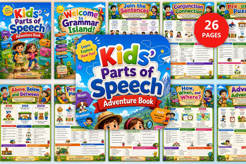 Kids Parts Of Speech Adventure Book