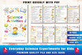 Everyday Science Experiments for Kids Planner