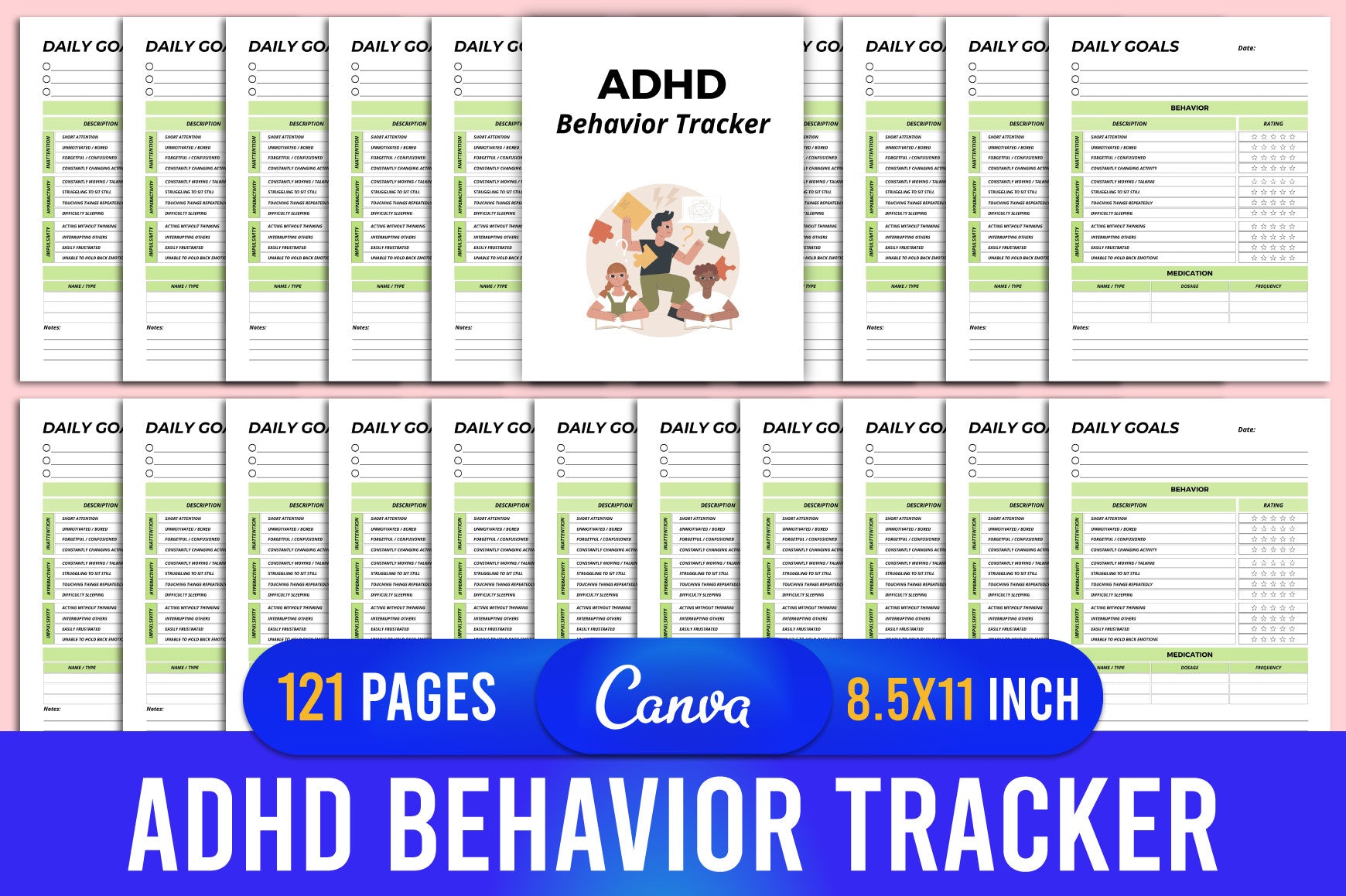 ADHD Behavior Planner printable planner cover