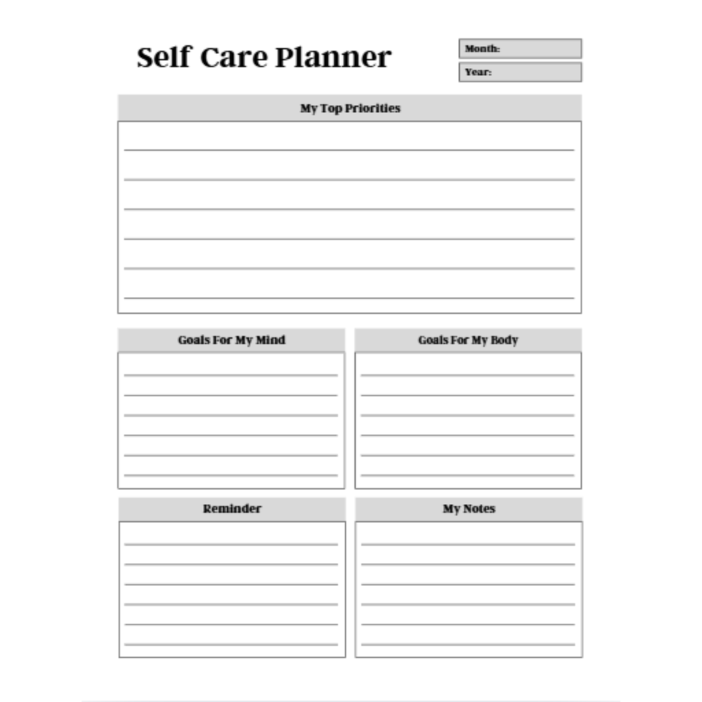 Self Care Planner Bundle 61