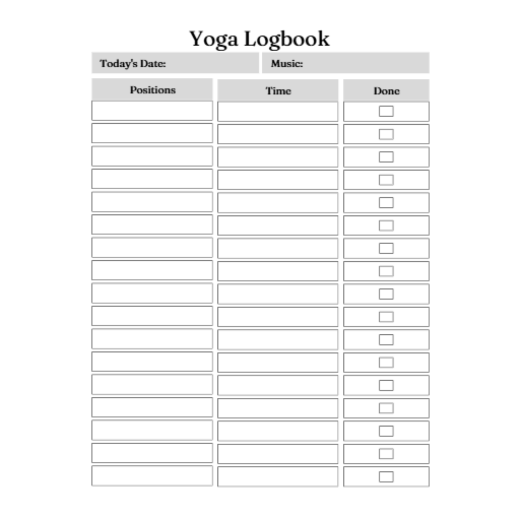 Yoga Logbook Bundle