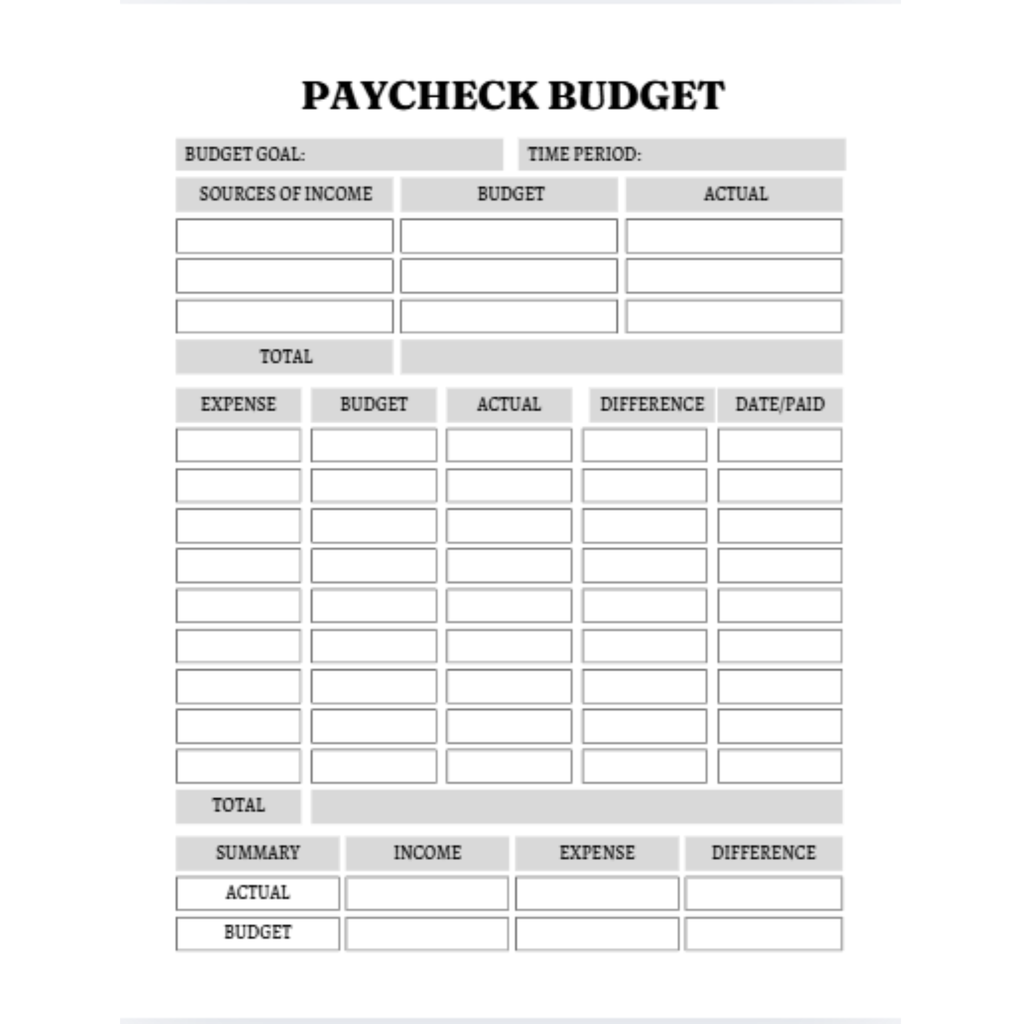 Paycheck Budget Bundle