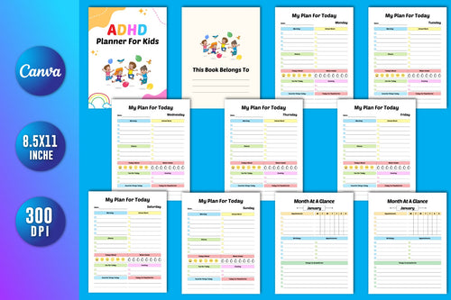 ADHD Planner for Kids daily routine and behavior worksheets