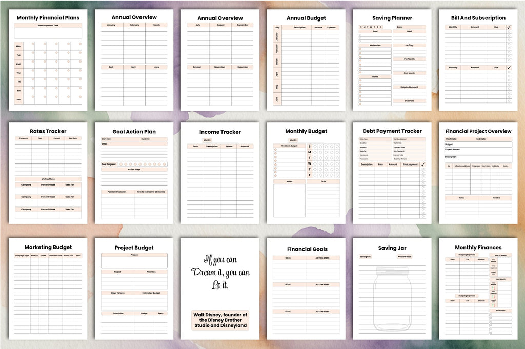 Financial Project Planner Template